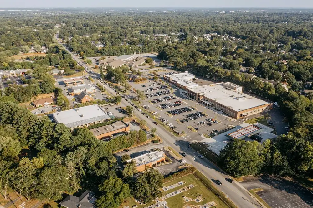 Commercial plaza parking